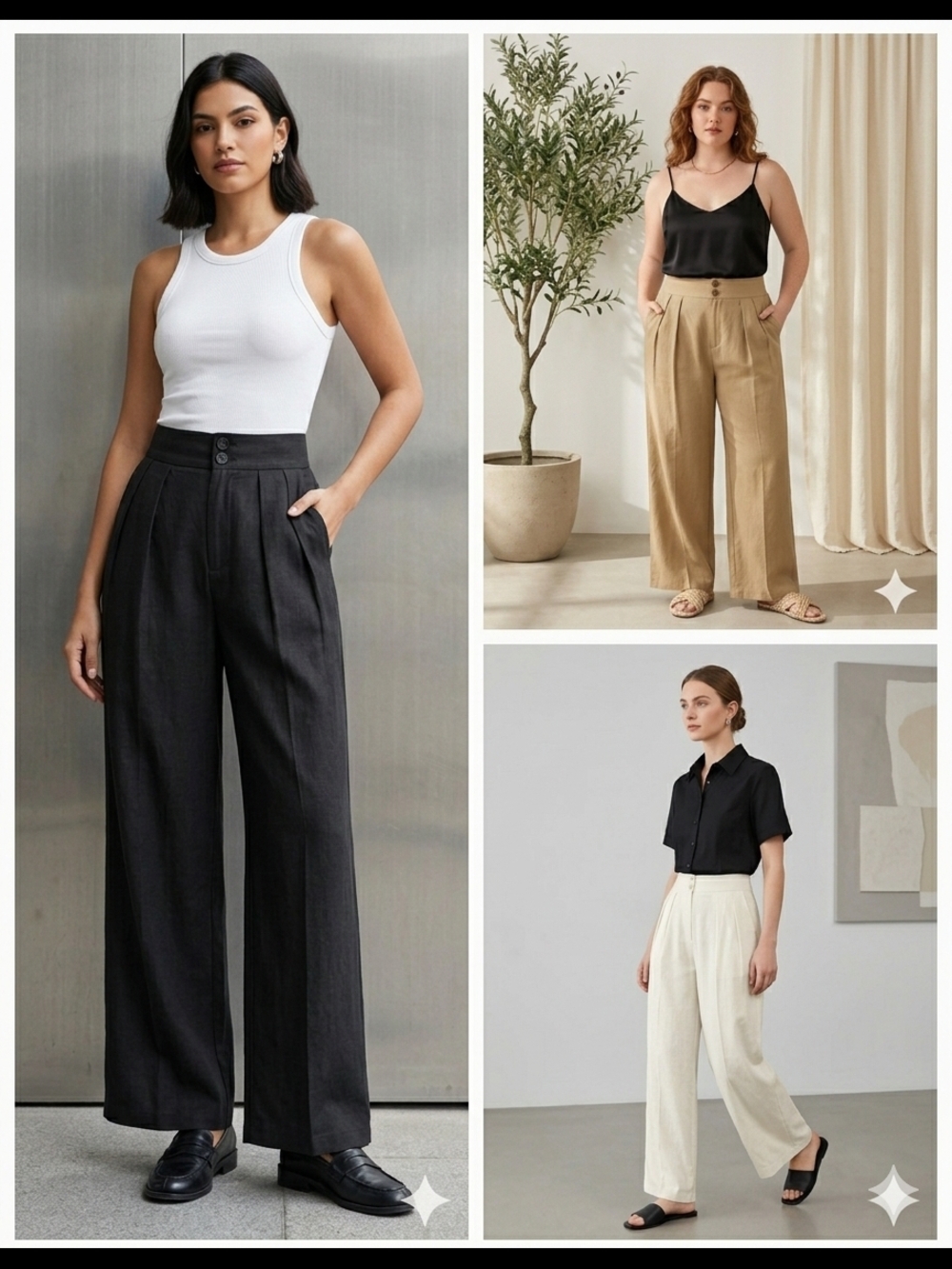 NWOT High-Waist Wide-Leg Pleated Trousers